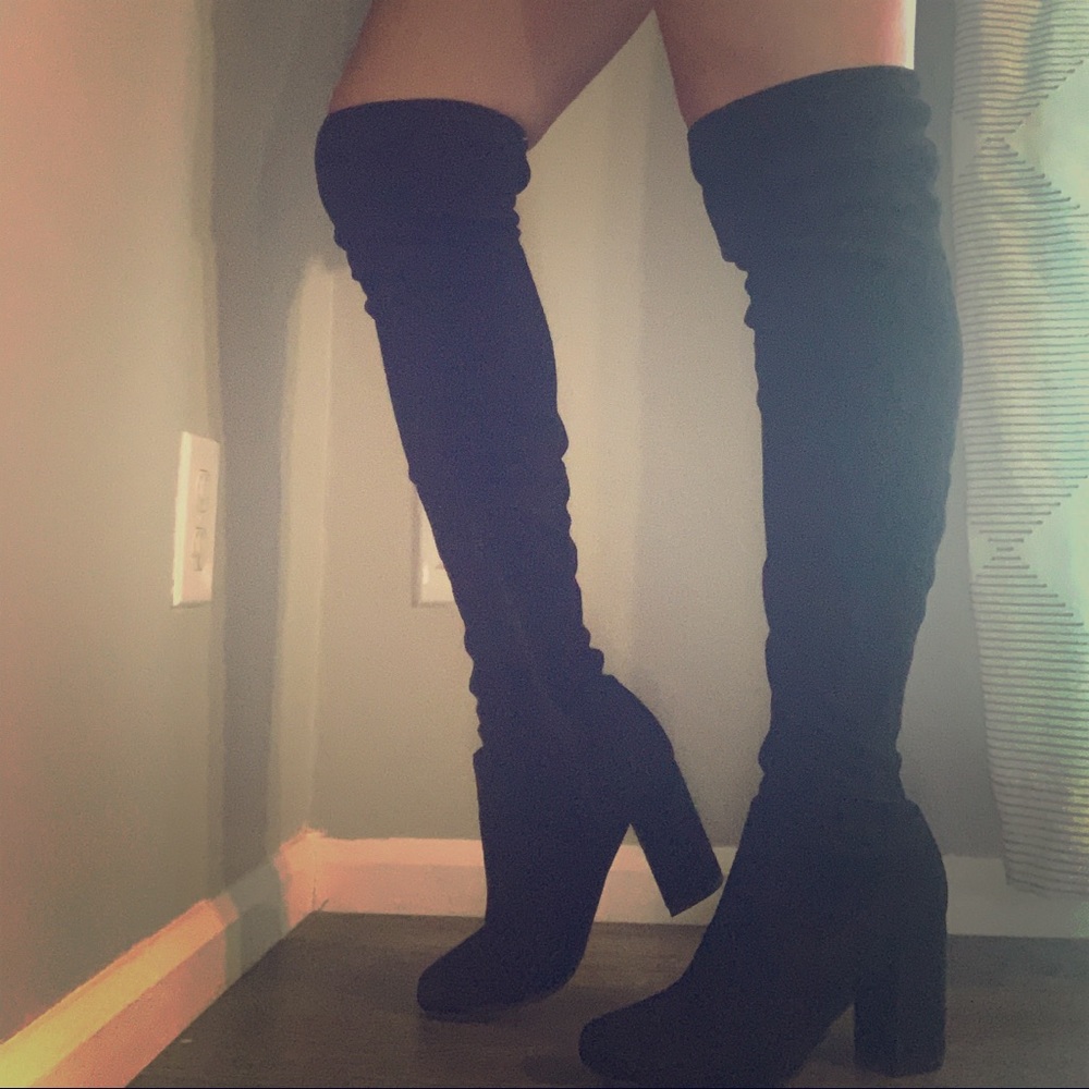 Knee-high black boots